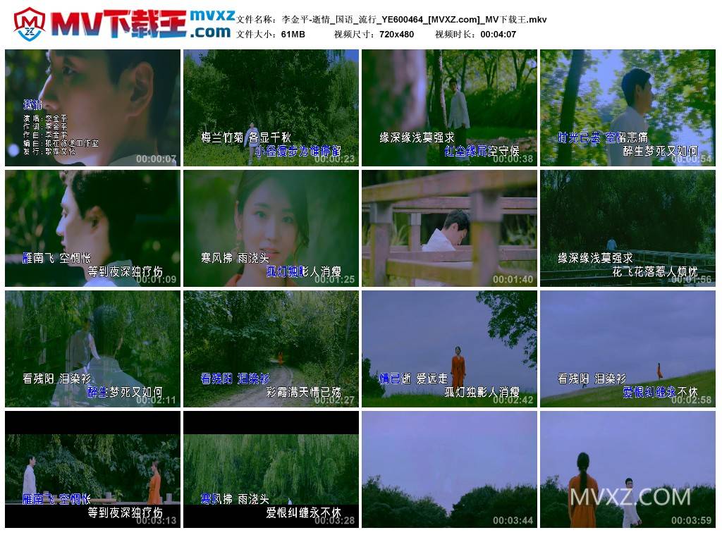 李金平-逝情_国语_流行_YE600464